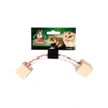 Karlie-Flamingo (Карли-Фламинго) COTTON ROPE игрушка для грызунов, гантель веревочная с деревянными кубиками, 19,5 см Karlie-Flamingo (Карли-Фламинго) COTTON ROPE игрушка для грызунов, гантель веревочная с деревянными кубиками, 19,5 см