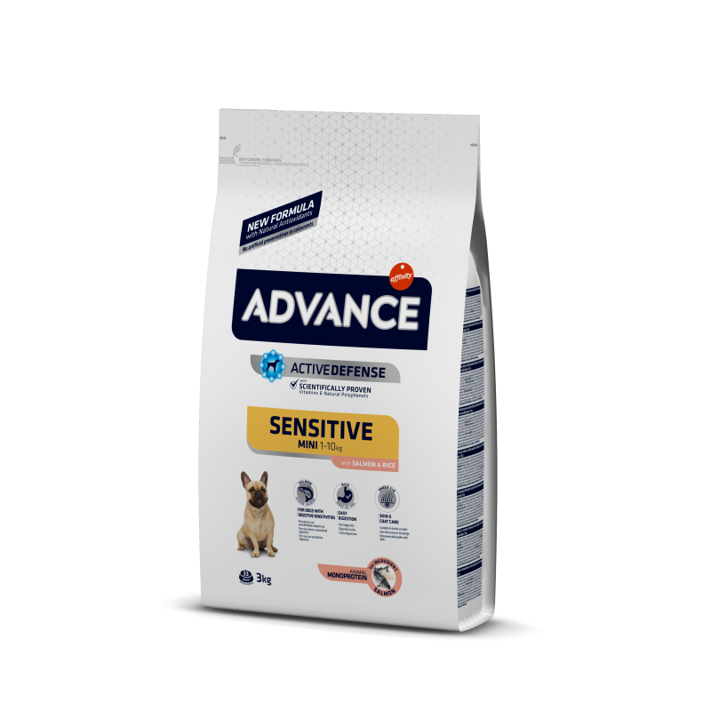 Advance ADULT Mini Sensitive Едванс для собак міні порід з чутливим травленням лосось та рис