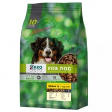 Екко-гранула з куркою сухий корм для дорослих собак середніх та великих порід чотирилисник