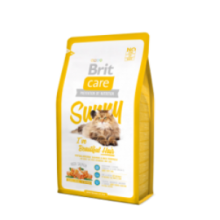 Brit Care Cat Sunny Ive Beautiful Hair - високоякісний гіпоалергенний корм з м'ясом лосося та рисом для дорослих кішок