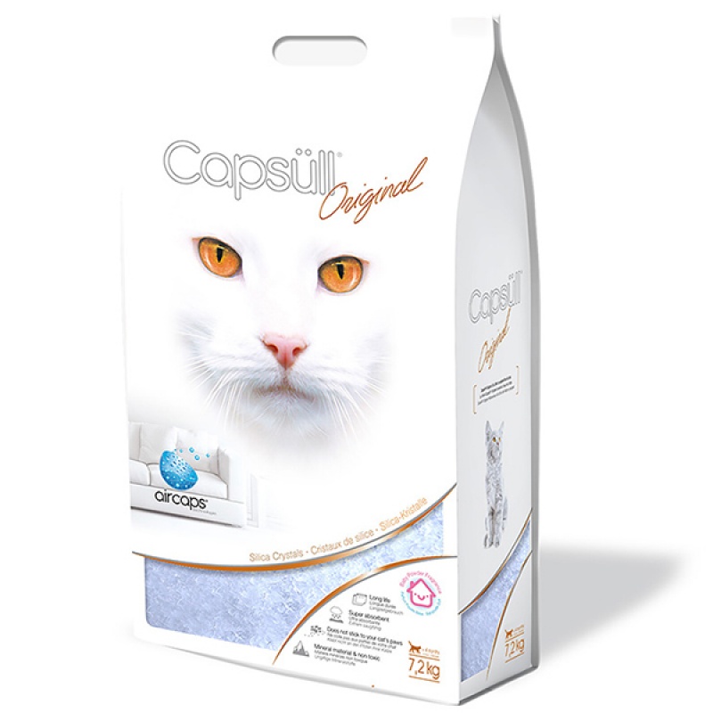 Capsull Original (baby powder) КАПСУЛ ОРИДЖИНАЛ кварцевый наполнитель для туалетов кошек, кристаллы 1-8 мм, для всех котов