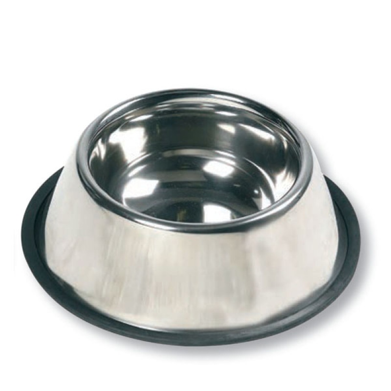 Flamingo Dish Rubber Rim ФЛАМИНГО РУБЕР РИМ миска для собак с резиновым ободком, нержавейка