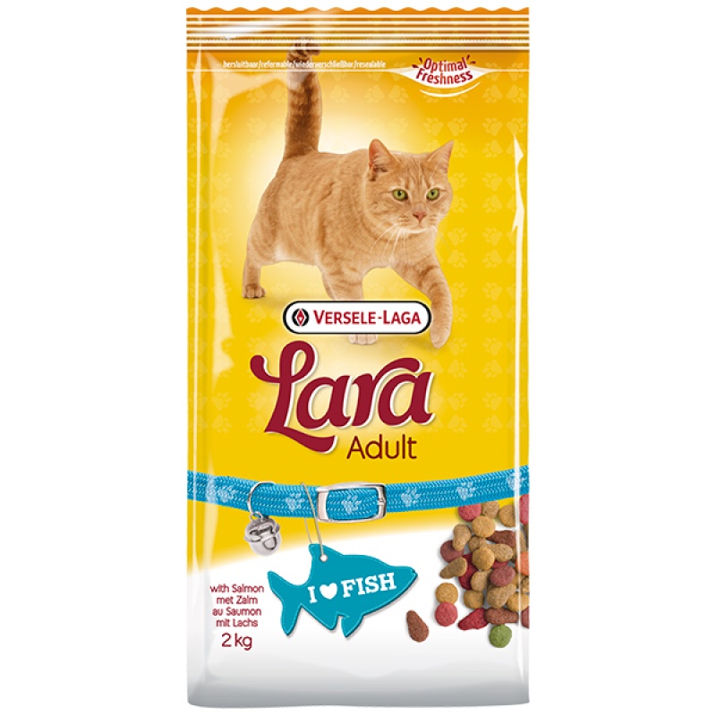 Lara Adult Salmon с лососем сухой корм для активных котов