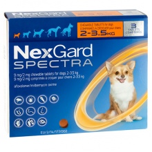 NexGard Spectra НЕКСГАРД СПЕКТРА таблетки від бліх, кліщів, гельмінтів для собак 2-3,5 кг