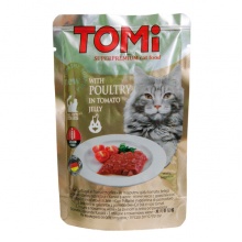 TOMi POULTRY in tomato jelly ТОМІ ПТИЦЯ У ТОМАТНОМУ ЖЕЛЕ суперпреміум вологий корм, консерви для кішок, пауч TOMi POULTRY in tomato jelly ТОМІ ПТИЦЯ У ТОМАТНОМУ ЖЕЛЕ суперпреміум вологий корм, консерви для кішок, пауч
