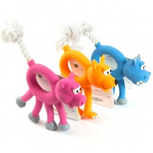 Flamingo Animal With Rope ФЛАМИНГО ЭНИМАЛ ВИЗ РОУП игрушка для собак, зверек с веревкой, латекс Flamingo Animal With Rope ФЛАМИНГО ЭНИМАЛ ВИЗ РОУП игрушка для собак, зверек с веревкой, латекс