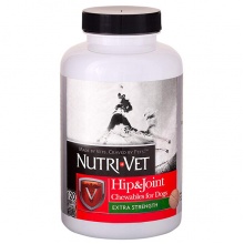 Nutri-Vet Hip&Joint Extra НУТРИ-ВЕТ СВЯЗКИ И СУСТАВЫ ЭКСТРА, 2 уровень, хондроитин и глюкозамин для собак с МСМ, жевательные таблетки