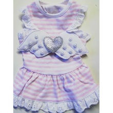 MonkeyDaze АНГЕЛ (Angel Wing Pink) розовое платье в белую полоску, одежда для собак MonkeyDaze АНГЕЛ (Angel Wing Pink) розовое платье в белую полоску, одежда для собак