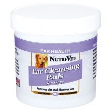 Nutri-Vet Dog Ear Wipe НУТРИ-ВЕТ ЧИСТЫЕ УШИ влажные салфетки для гигиены ушей собак, 90 шт.