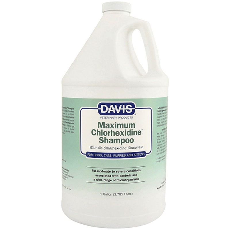 Davis Maximum Chlorhexidine Shampoo ДЕВІС МАКСИМУМ ХЛОРГЕКСИДИН шампунь з 4% хлоргексидином для собак та котів захворюваннями шкіри та вовни