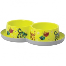 Moderna Double Trendy Dinner Friends Forever МОДЕРНА двойная миска для котов, 2х350 мл, лимонный