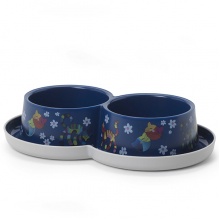 Moderna Double Trendy Dinner Friends Forever МОДЕРНА двойная миска для котов, 2х350 мл, черничный